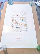 Vtg 1988 US Air Boeing 737 200 Cockpit Training Poster Overhead Instrument Panel