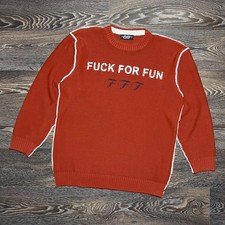 Vintage DE PUTA MADRE 69 FFF "No Dinero No Sexo" Logo Heavy Knit Sweater size M