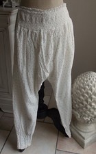 PANTY POIS BLANC "LES OURS" SHABBY DENTELLE TAILLE L PANTALON LEGGING