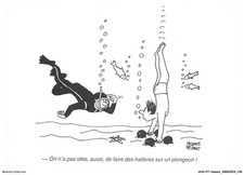 AHSP7-0713-HUMOUR - On n'a pas idée aussi de faire des haltères sur plongeoir