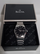Bulova Classic Stainless Steel Black Dial Men's Wristwatch