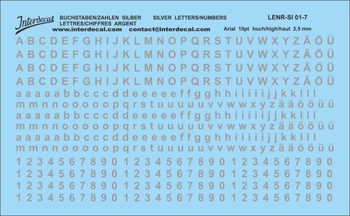 Lettre chiffres arial 10 - lettre, et