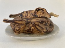 Ancien Saucier Moutarde Zoomorphe Pot A Sauce Poulet Insolite Antiquités 