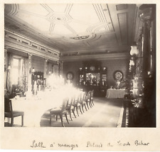 India, Cooch Behar Palace Dining Room Vintage Albumen Print.  alb print