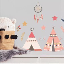 Sticker tipi indien - déco chambre d'enfants - décoration murale chambre bébé