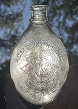 ACME NURSING BABY BOTTLE - Antique Embossed Victorian Baby food Monogram Measure