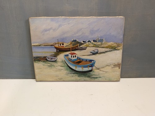 Tableau ancien bord de mer - tableau,