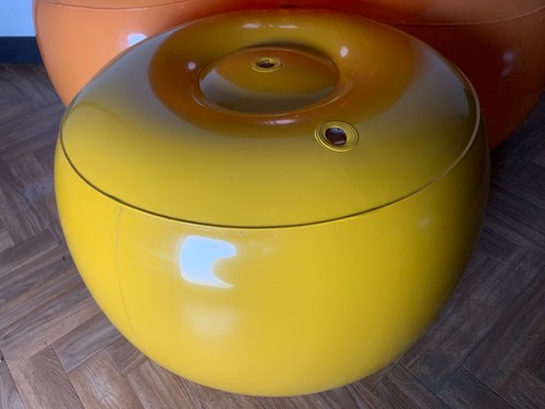 Pouf prisunic vintage orange - -,