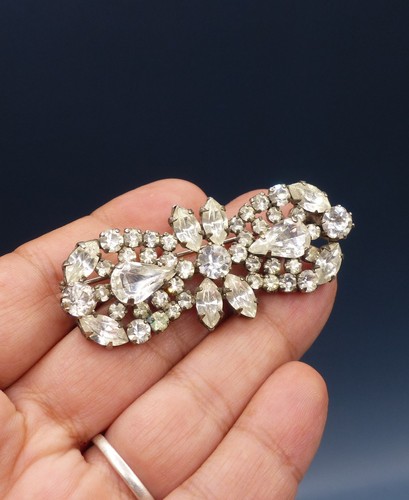 Broche vintage métal argenté - broche,