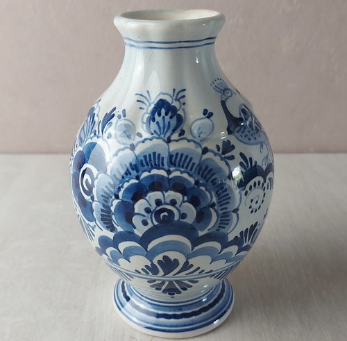 Ancien vase peint main - ,, décor