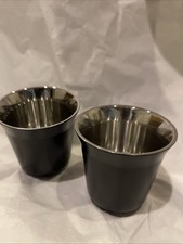 Nespresso PIXIE Espresso Ristretto Paris (Black) Double Walled Steel 2-Cup Set
