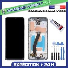 ECRAN LCD OLED VITRE SUR CHASSIS POUR SAMSUNG GALAXY S20 GRIS NOIR G980F G981B