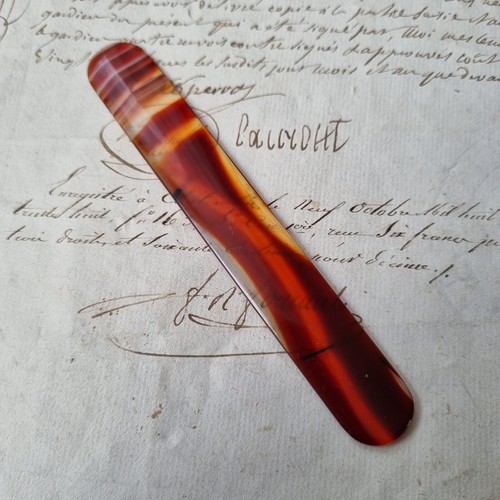 Coupe papier agate ancien - coupe, en