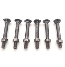 6 anciens boulons fer forgé tête ronde  12 x 105  mm, ferronnerie ancien