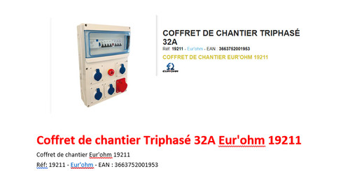 Coffret chantier triphasé - de,