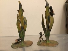 Soliflore orientaliste arabe nubien  Plomb de Nuremberg peint dlg bronze vienne