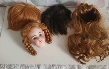 Lot of 4 HAIR WIGS sententic ANTIQUE DOLL