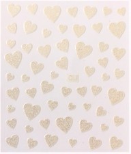 Accessoire ongles: nail art - Stickers autocollants - motifs coeurs blancs