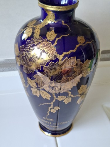 Vase art déco bleu cobalt - vase,