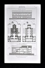 1859 Antique Print Romanesque Architecture Thermes du Mont-Dore Spa Baths France