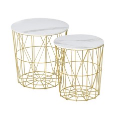 HOMCOM Lot de 2 tables basses