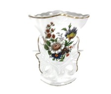 Vieux Bruxelles Porcelain Fan Flair Bridal Vase Flower Bouquet Belgium antique