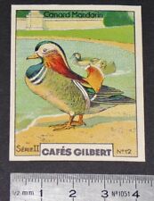 CHROMO 1936 CAFES GILBERT BIRDS BIRD DUCK MANDARIN