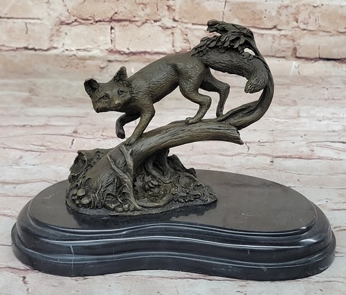 Sculpture renard bronze à - renard,