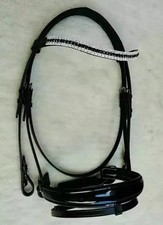 Bride de cheval en cuir de dressage à sourcils en cristal à 5 rangs toutes...