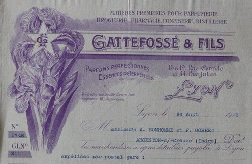 Facture 1913 lyon parfum - 1913,