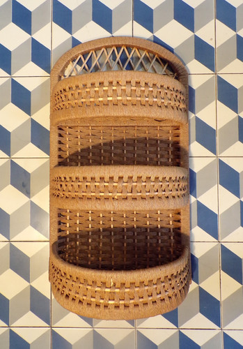 Petit etagère vintage rotin - etagère, &