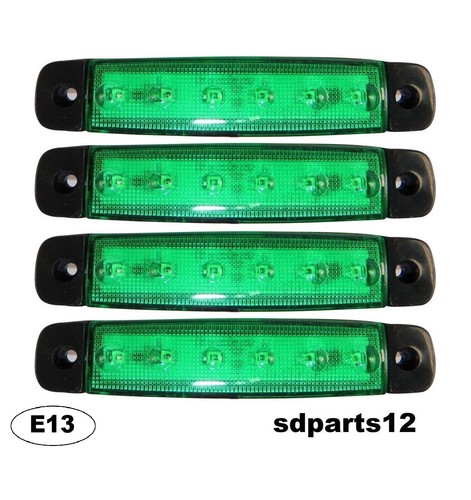 12v led vert feux - 4x,