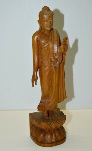 Statuette bois bouddha - -statuette,