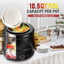 10L Stainless Steel Pot Electric Commercial Soup Kettle Jug Mulled Wine Warmer