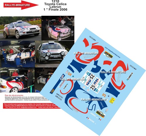 Decals ref 1210 toyota - 1/18,