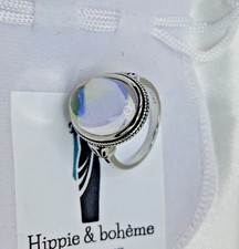 Bague Argent S925 + pierre de lune taille us 9 = fr  59.5 =18.9