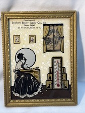 Vintage Tifon  Advertising Reverse Painted Silhouette Thermometer