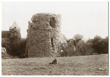 France, Saint-Vérin, castle ruins vintage silver print silver print