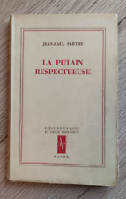 La putain respectueuse de Jean-Paul Sartre, éd. Nagel, 1946, Superbe dédicace