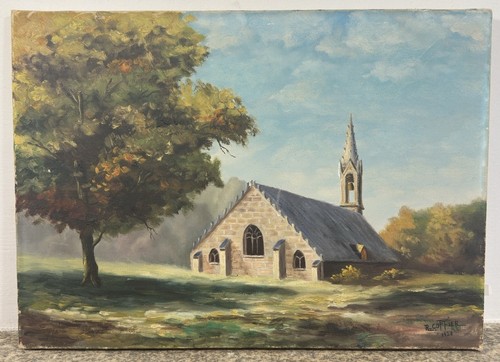 Huile toile bretagne pont - huile, aven