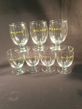 LOT OF 7 RICARD GLASSES CARDBOARD BALLOON 10 cm yellow writing antique GLASSES 