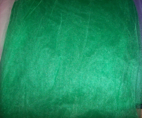 Shiny green tulle netting - green,