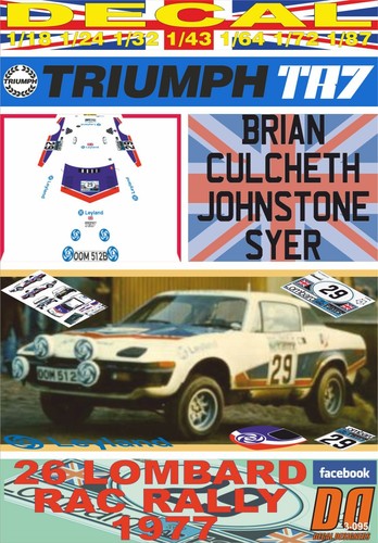 Decal triumph tr7 culcheth - triumph, b.culcheth