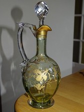 ANTIQUE CRYSTAL BACCARAT LIQUEUR DECANTER NAP III DECOR REGHOUSER GOLD 19 EME