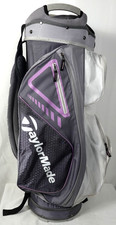 TaylorMade Kalea Cart Golf Bag Gray/Purple 15 Hole Div. Single Strap Rain Cover