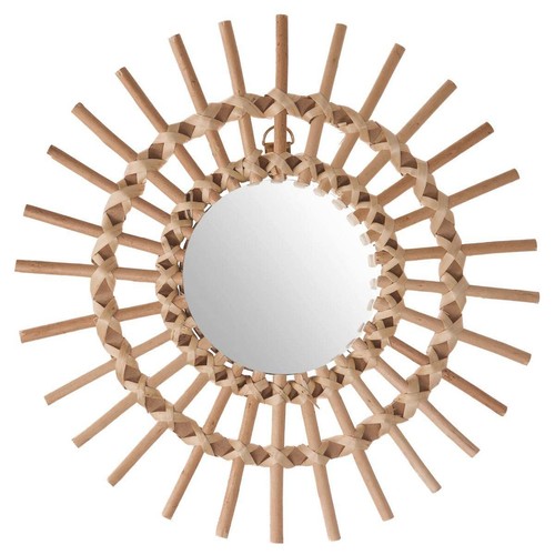 Miroir mural soleil rotin d - rotin,