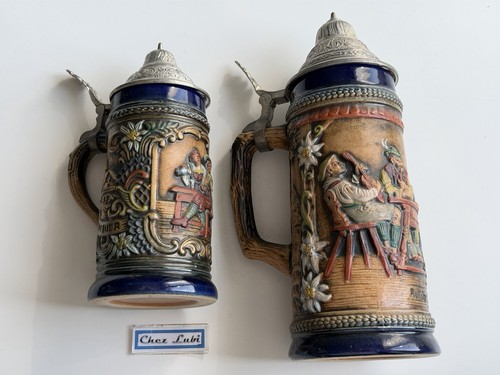 Lot chopes bière - chopes, /