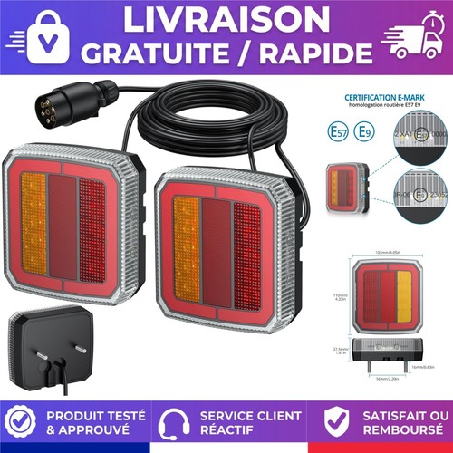 Feu arrière remorque led - feu, 7