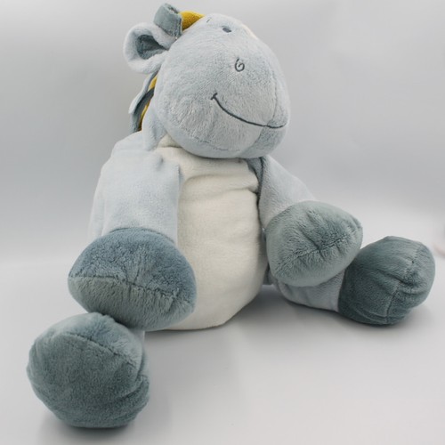 Grand doudou ane - cheval, bleu
