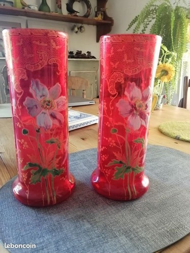 Paire vase verre - de,
